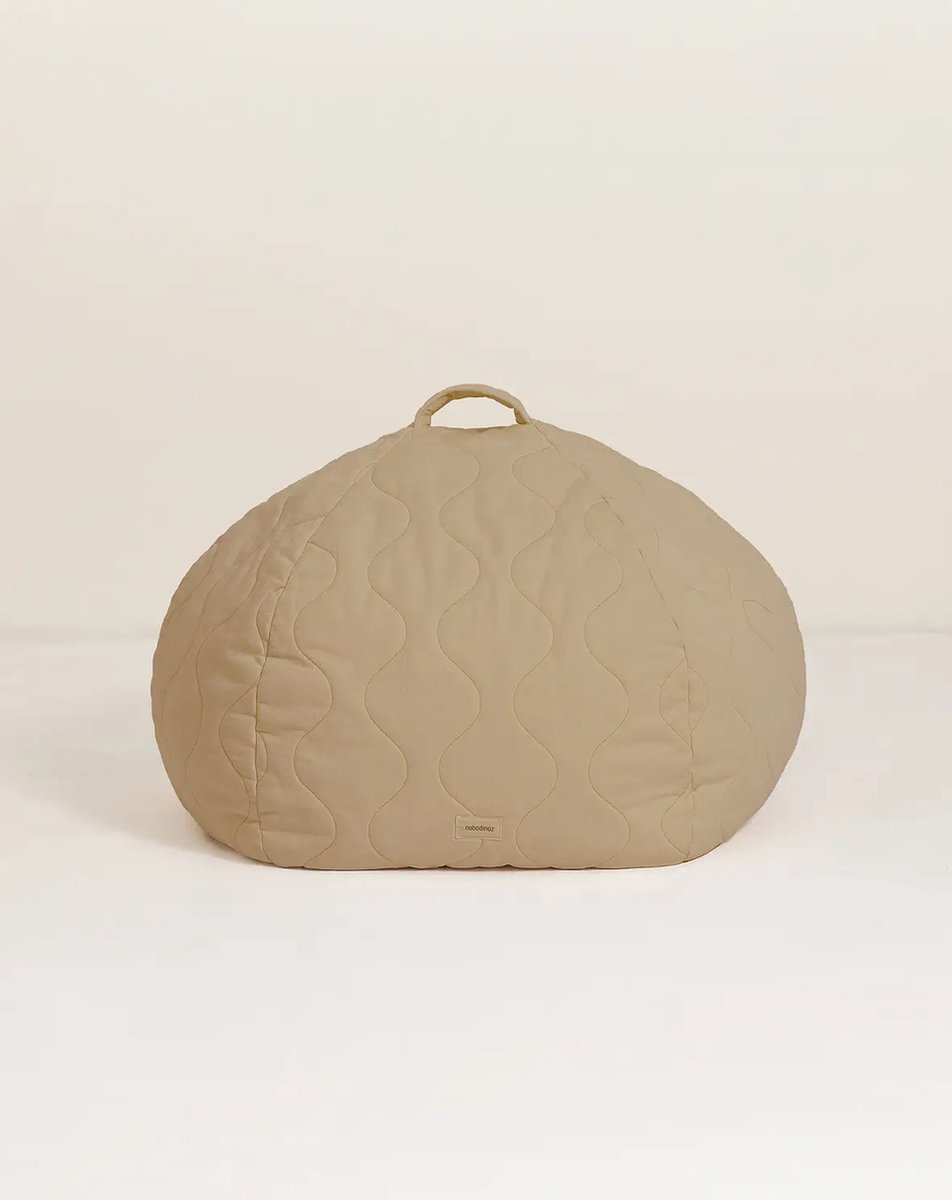* Nobodinoz Landscape Gewatteerd Ronde Zitzak 65x40cm | Sesame