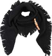 Sunset-Châle-Triangle Écharpe- Groot-Toucher doux-Tricoté lourd- Ceinture-230x90- Zwart