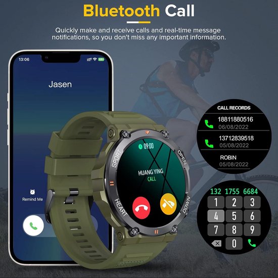 LIGE EF1 Pro Smartwatch Voor Heren – 1,43” AMOLED, 460 MAh Accu, 120+ Sportmodi, IP68, Met 3 Bandjes (metaal, Leer, Siliconen)