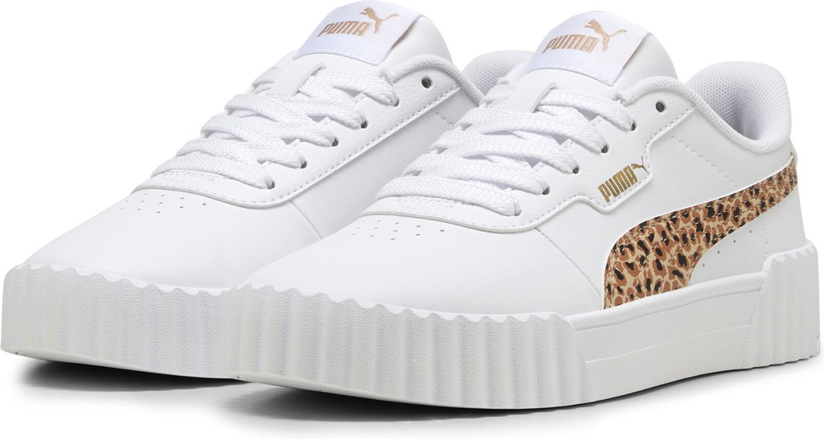 PUMA Carina 3.0 Animal Jr Meisjes Sneakers PUMA -Light Sand-PUMA Goud