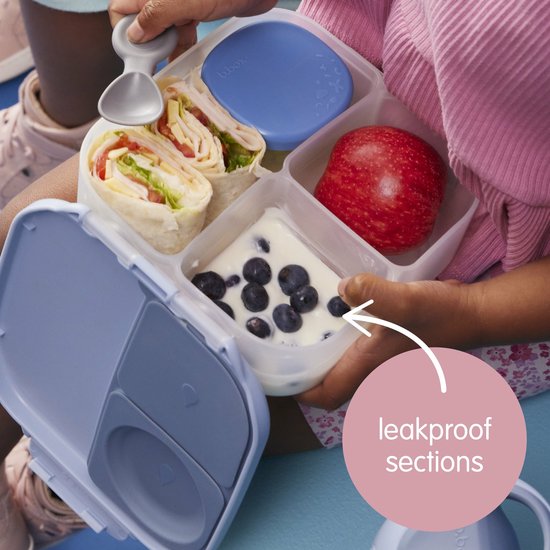 b.box Mini boîte à lunch | Boîte Bento à 3 compartiments (dont 2 étanches) | Idéal pour les tout-petits, déjeuners et Snacks pour les Enfants | Pour un fruit Heel | Sans BPA