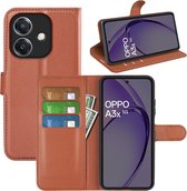 MobyDefend Hoesje - Geschikt voor Oppo A60 5G / A40 / A40m - Kunstleren Wallet Book Case (Sluiting Voorkant) - Bruin