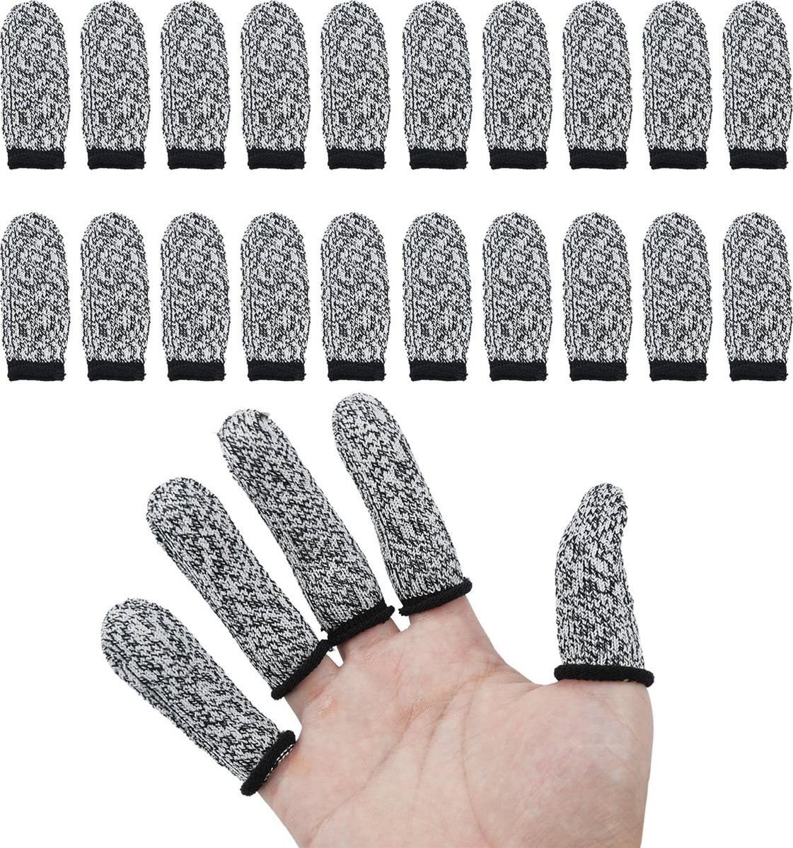Goedkoopste 20-pack snijbestendige vingerbedden - vingerbedden snijbestendige beschermer - snijbestendige vingerbeschermer voor keuken, werk, beeldhouwen, snijden, handwerk, ambachten - grijs