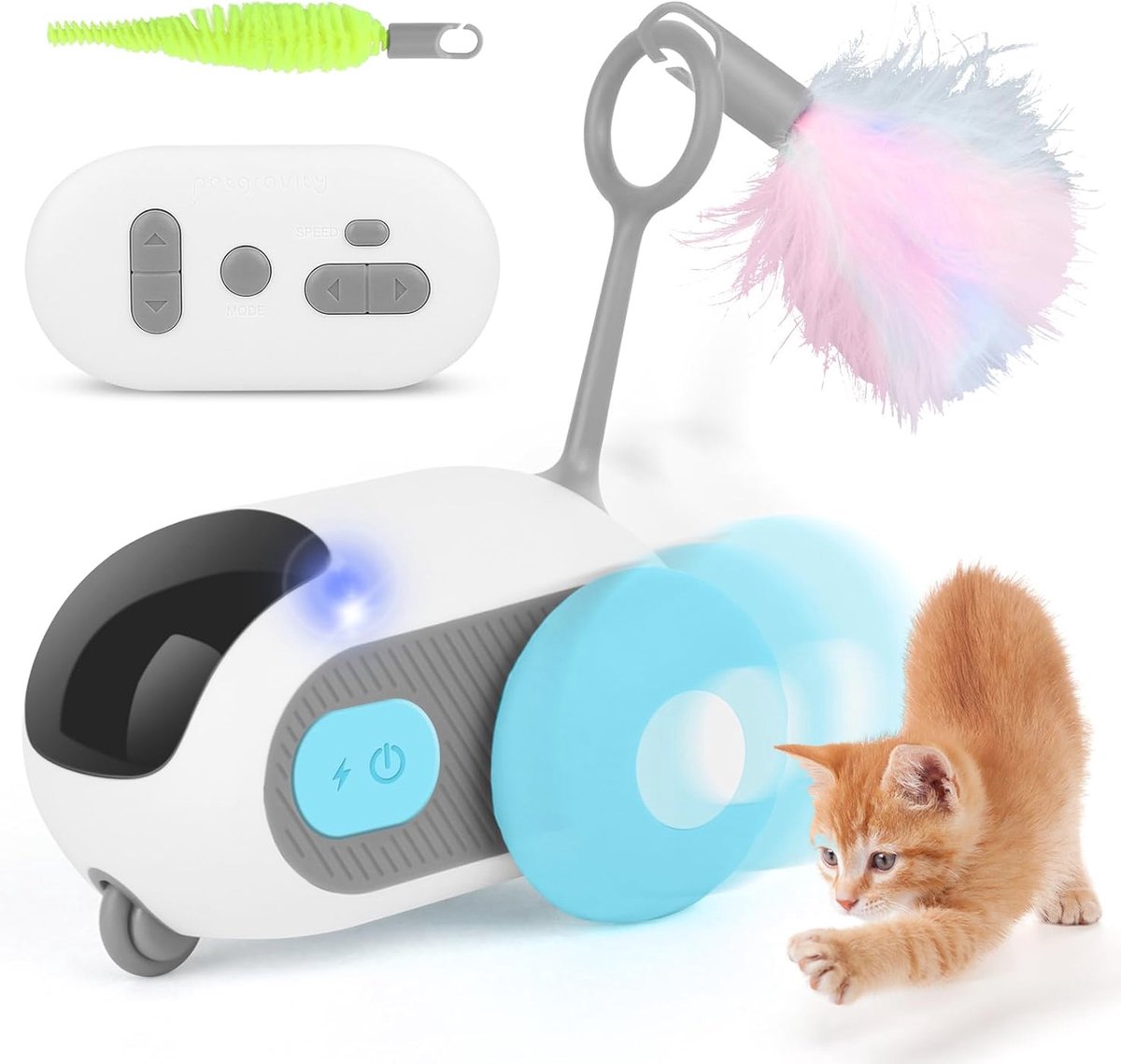 Interactief Kattenspeelgoed met Afstandsbediening - Elektronisch Speelgoed voor Katten - Slimme Modus en USB Oplaadbaar