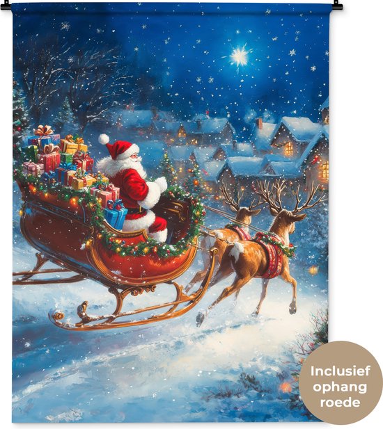 Daesar Kerstmis, wandtapijt, hoeslaken, tapijt, rood, wit, donkerblauw Daesar Kerstmis, wandtapijt, hoeslaken, tapijt, rood, wit, donkerblauw
