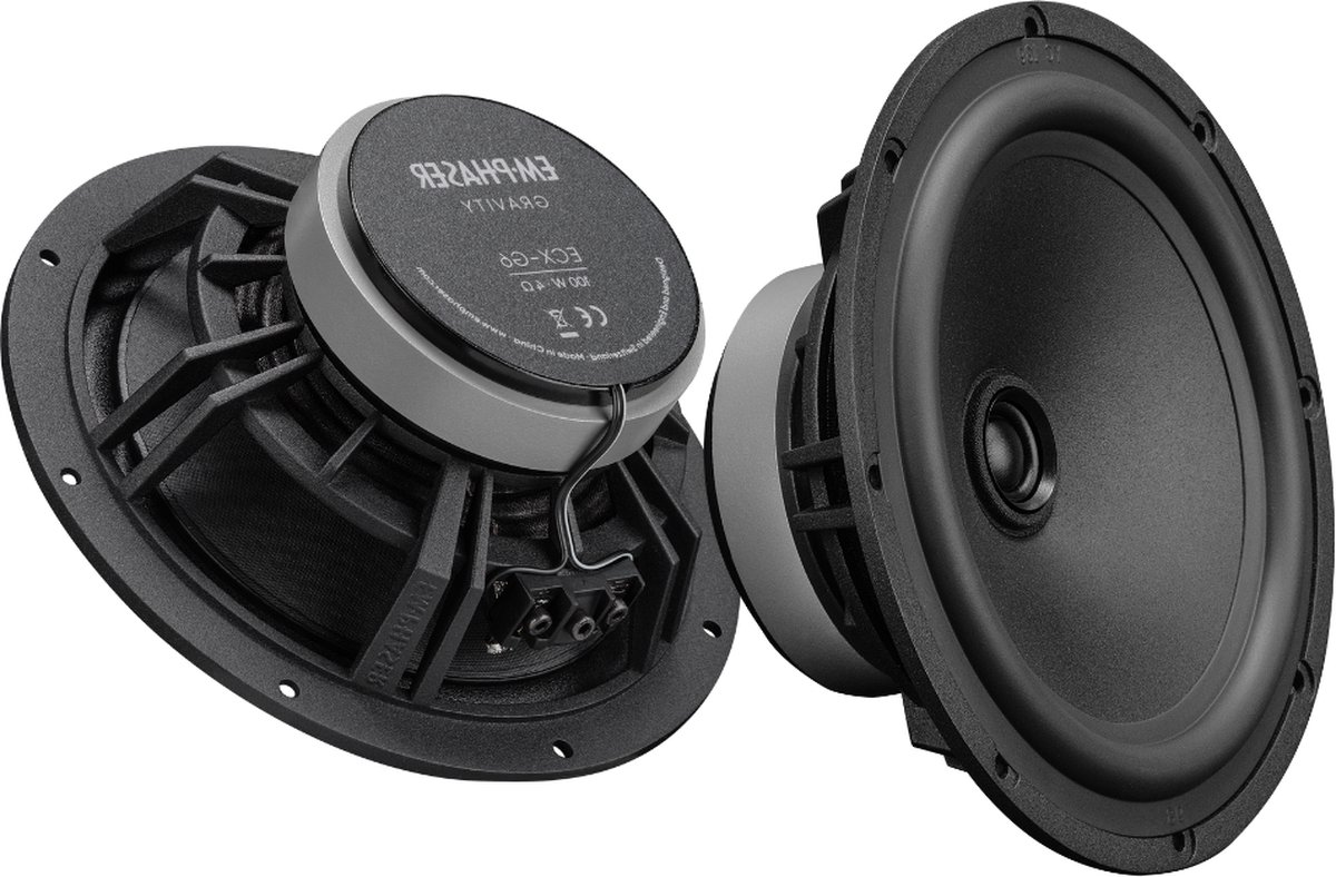 Emphaser ECX-G6 - Autospeakers - 16.5cm speakers - 2 weg coaxiale set - 165mm luidsprekers - 100 Watt RMS - 4 Ohm