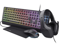 Trust GXT 792 Quadrox 4-in-1 Gaming Bundel - Gaming Keyboard - Muis - Headset - Muismat - Qwerty