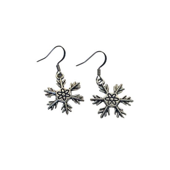2 Love it Snowflake - Boucles d'oreilles - Noël - Hiver - Acier inoxydable - Couleur argent