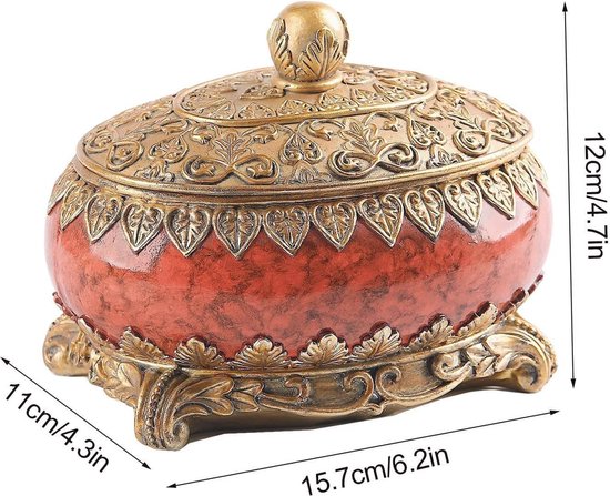 Vomeko Vintage Style Multi-layered Latch Sieradendoos, Vintage Houten Sieradendoos, Ideaal Voor Het Organiseren En Bewaren Van Sieraden, Klassieke Decoratieve Doos Is Het Perfecte Cadeau Voor Speciale