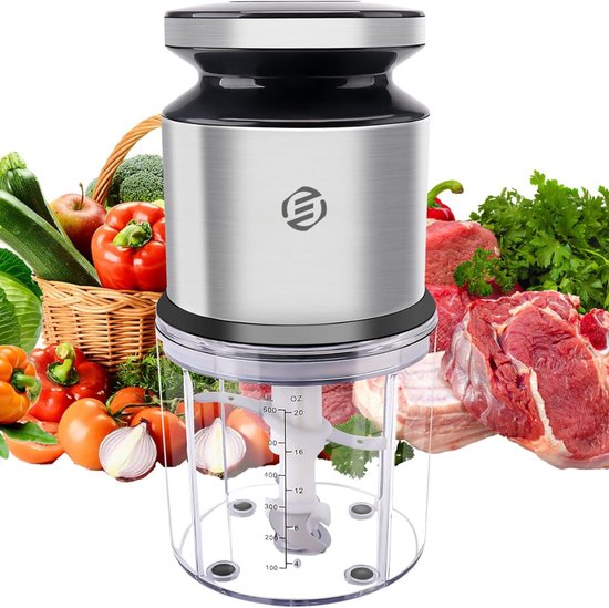 Equivera Hakmolen - Food Processor - Food Chopper - Groentesnijder - Hakmolens - Groente Chopper - Keukensnijder - Etensnijder - Keuken Accessoires