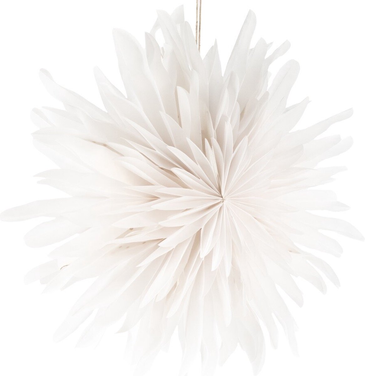Kerstster snow 40cm wit met pendel