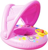 YOOHBERRYS Babyzwemring Met Parasol – Opblaasbaar – Veilige Zitting – Geschikt Voor 3-12 Maanden – Incl. Pomp