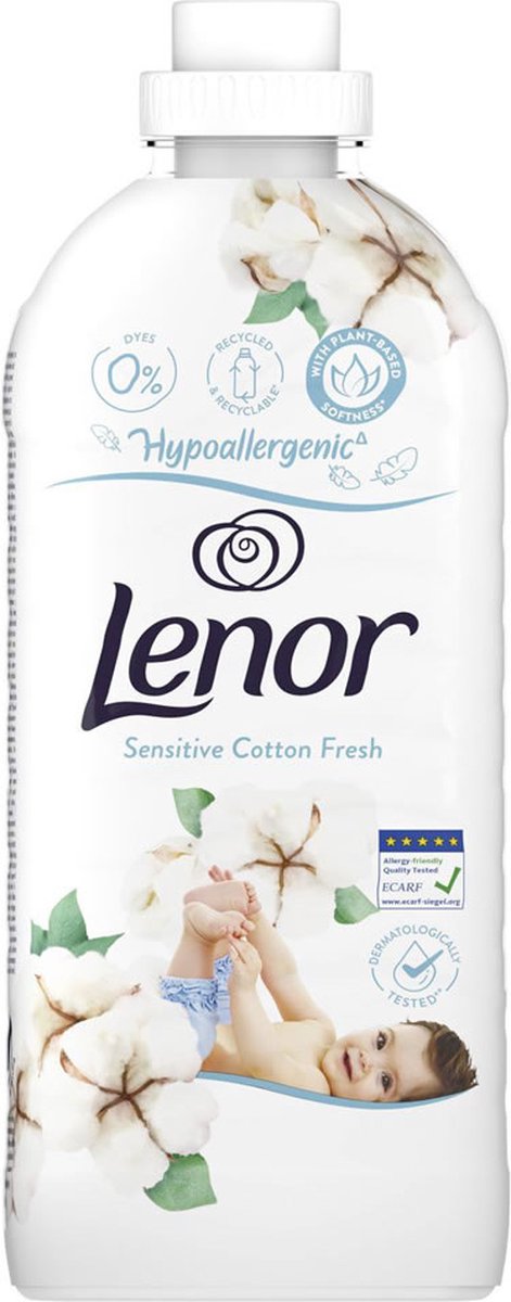 Goedkoopste Lenor - Sensitive - Cotton Fresh - Hypoallergenic - Wasverzachter - 1200ml - 48 Wasbeurten