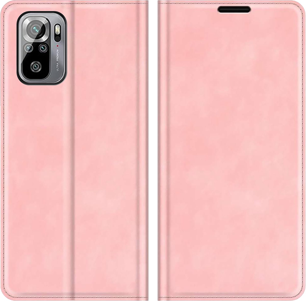 Cazy hoesje geschikt voor Poco M5s - Hoesje met Pasjeshouder - Luxe Book Case - Roze