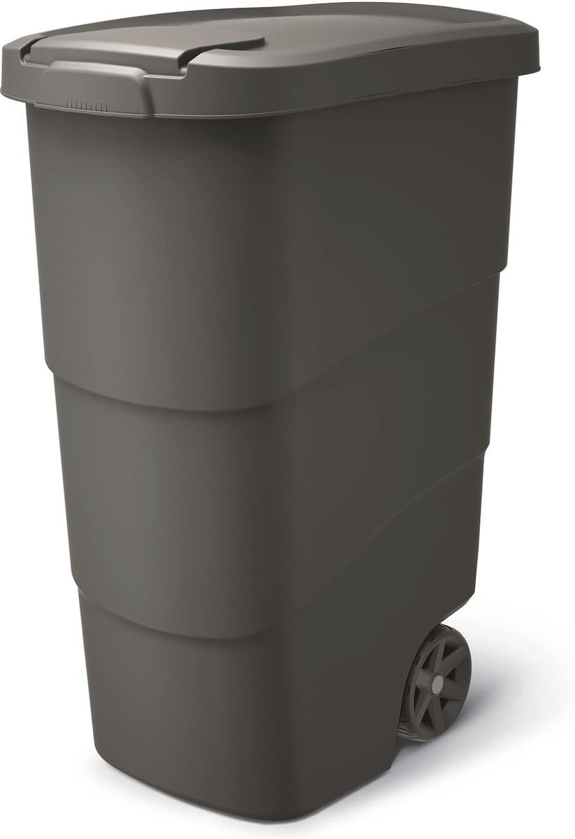 Goedkoopste Afvalcontainer met Wielen en Deksel - 90 Liter Kunststof Vuilnisbak - Universele Container in Zwart
