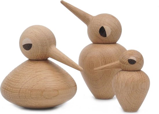 DWIH - Nordic Design: Oiseaux - Oiseaux en bois - Série complète - 8 cm - 10 cm - 12 cm