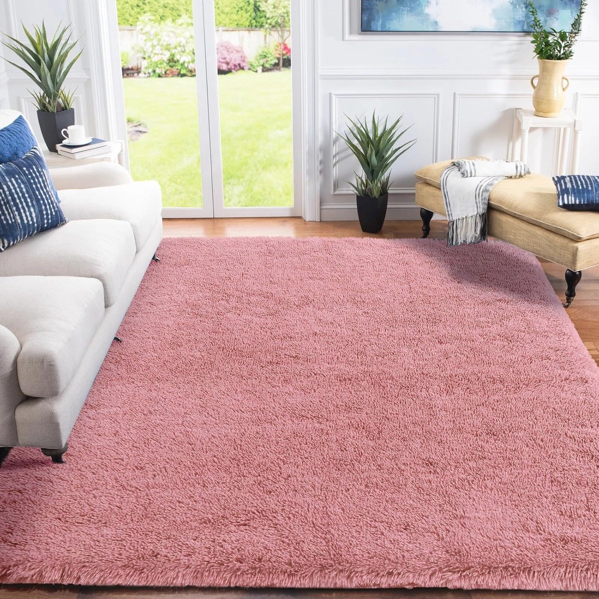 Ultra Zacht Shag Tapijt voor Woonkamer en Slaapkamer - Luxe Pluizig Vloertapijt 80 x 160 cm