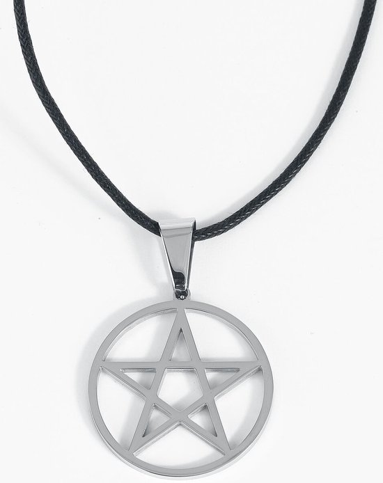 Collier Pentagramme Uni et dur et lourd de couleur argent unisexe
