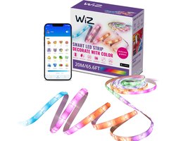 Bande LED WiZ - 20 mètres - RGBIC - Installation facile - Lumière colorée et Wit - Synchronisation musicale - RGBIC ; plusieurs couleurs simultanément