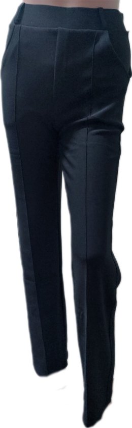 Dames - Pantalon - Broek - Butlift - Comfort - Stretch - Wide leg - Kleur Zwart - Maat 34-36 - Kerst