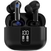 Strex Draadloze Oordopjes met Noise Cancelling - Bluetooth 5.3 - LED Display - Draadloze Oortjes Sport met Bluetooth - Zwart