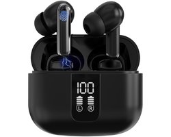 Strex Draadloze Oordopjes - Active Noise Cancelling - LED Display - Draadloze Oortjes Bluetooth - Oortjes Draadloos - Bluetooth 5.3 - Zwart