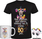 50 Jaar Grappig Heren T-shirt + Mok + Bril - 50e verjaardag - jarig - cadeau - kado - shirt