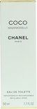 Witte verpakking voor Coco Mademoiselle Eau de Toilette 50 ml.