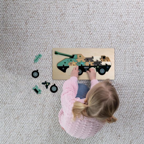 thumbnail: Montessori Houten Puzzel Voor Peuters 1-3 Jaar - 2 Stuks 3D Educatief Speelgoed Haas En Luchtballon
