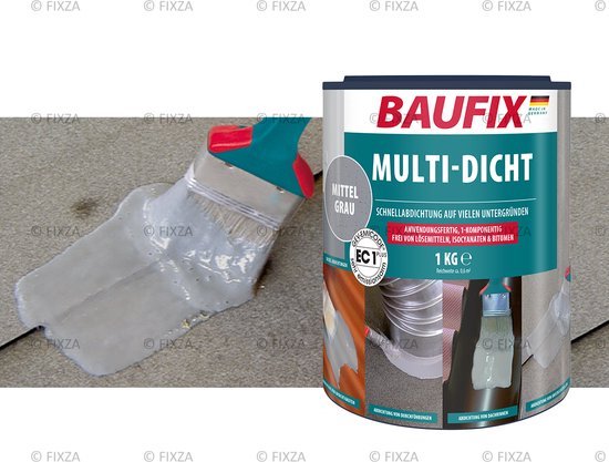 BAUFIX Multi- Afdichting grijs 1 kg vloeibare dakbedekking