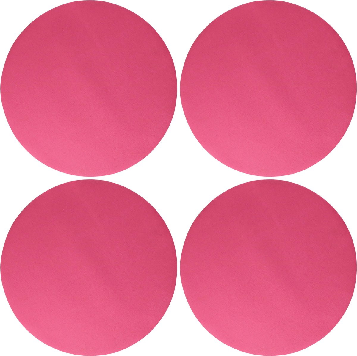 Wicotex Placemats Uni - 4x - fuchsia roze - rond 38 cm - anti slip laag - Teflon coating toplaag