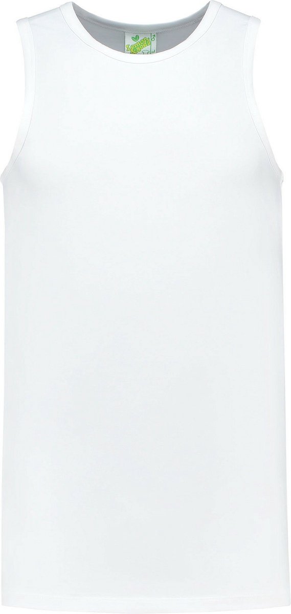 Lemon & Soda Sport singlet voor heren - wit - mouwloos shirtje - katoen/elastaan - ademend XL (54)