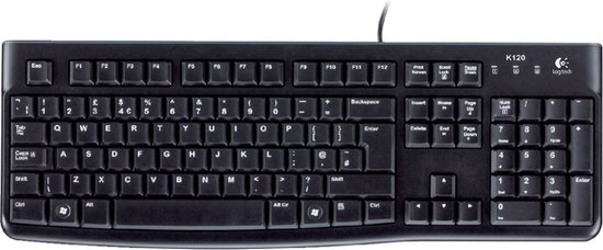 Logitech K120 - Bedraad Toetsenbord - QWERTY ISO - Zwart