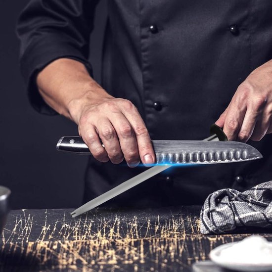 SharpFix Fusil d'aiguisage Classic – Aiguiseur de couteaux 60 HRC – Aiguiseur à tirage – Noir