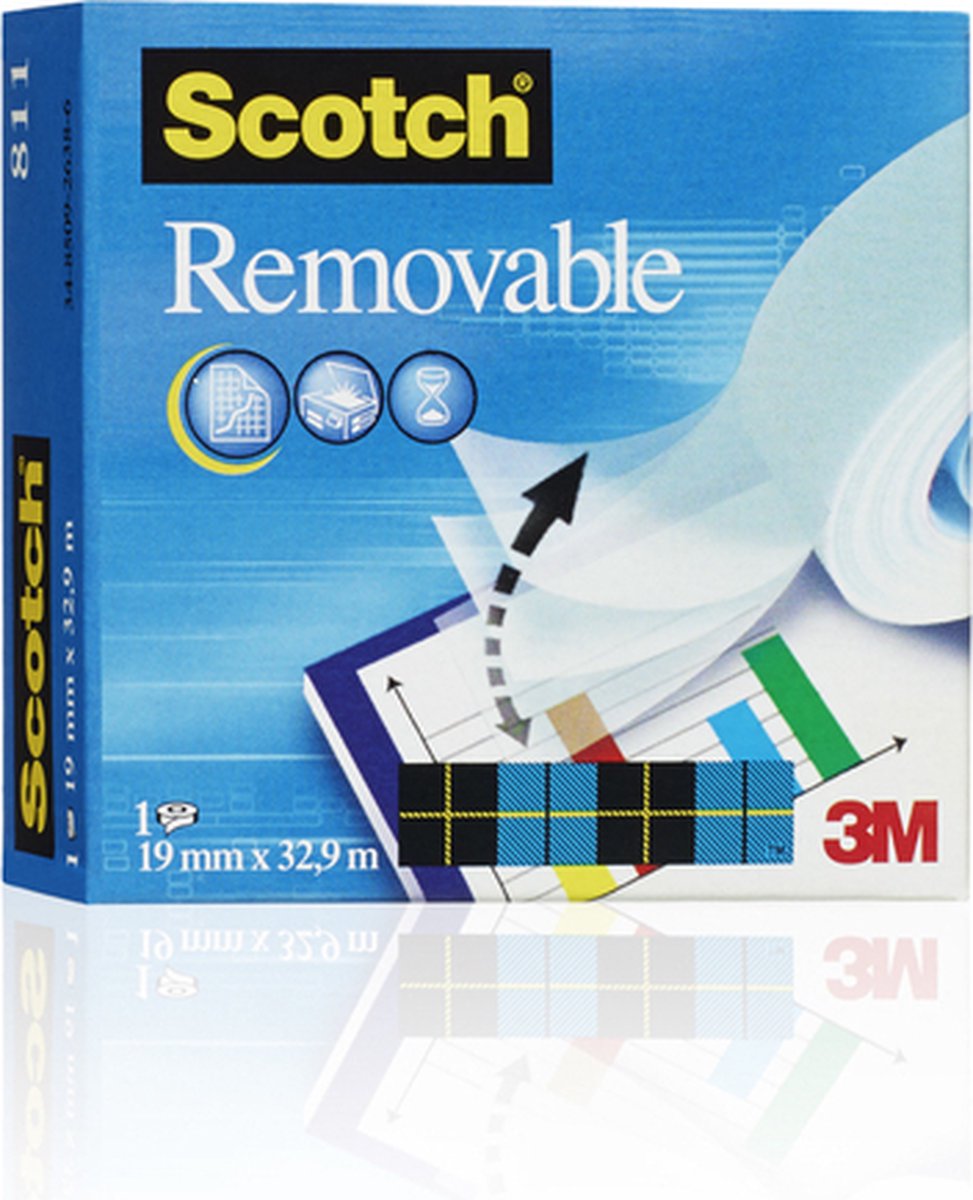 Scotch plakband Magic Tape Removable: omdoos van 12 stuks