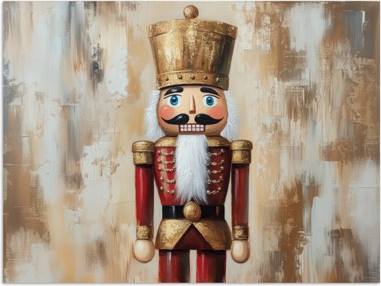 Poster 80x60 cm - Kerst - Poppetje - Abstract - Posters - Kamer decoratie - Wanddecoratie woonkamer - Muurdecoratie slaapkamer - Kerstversiering - Kerstdecoratie voor binnen - Kerstmis