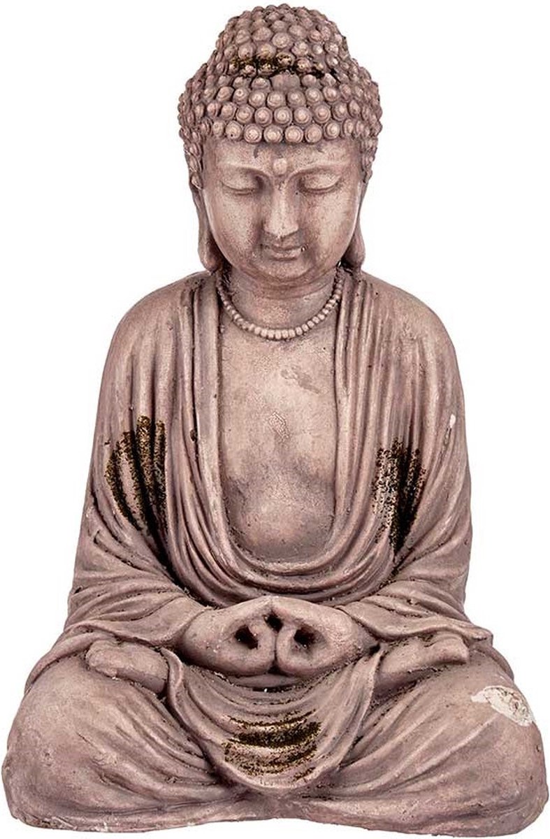 Decoratief tuinfiguur Boeddha Grijs Polyresin (22,5 x 40,5 x 27 cm)