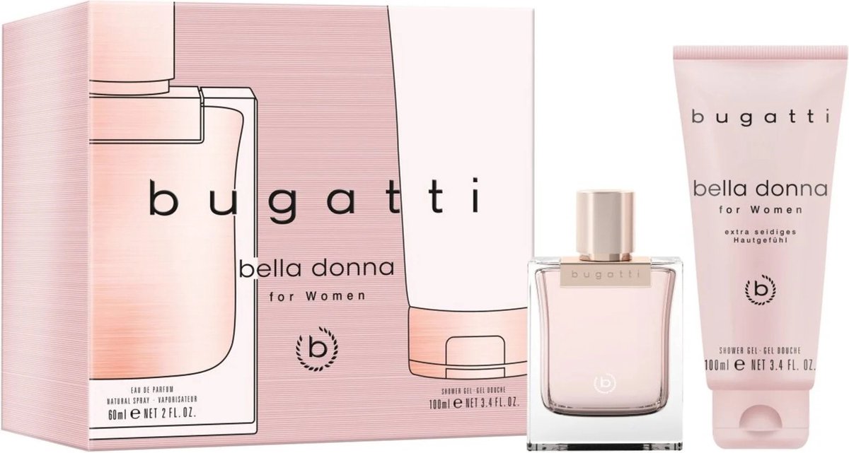 Goedkoopste Bugatti geschenkset Bella Donna 1x Eau de Parfum (60 ml) en 1x douchegel (100 ml