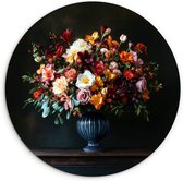 WallCircle® Cercle mural 60x60 cm - Cercle mural Groot - Fleurs - Vase - Bouquet - Décoration murale salon - Décoration murale chambre - Accessoires de décoration de chambre - Tableaux ronds