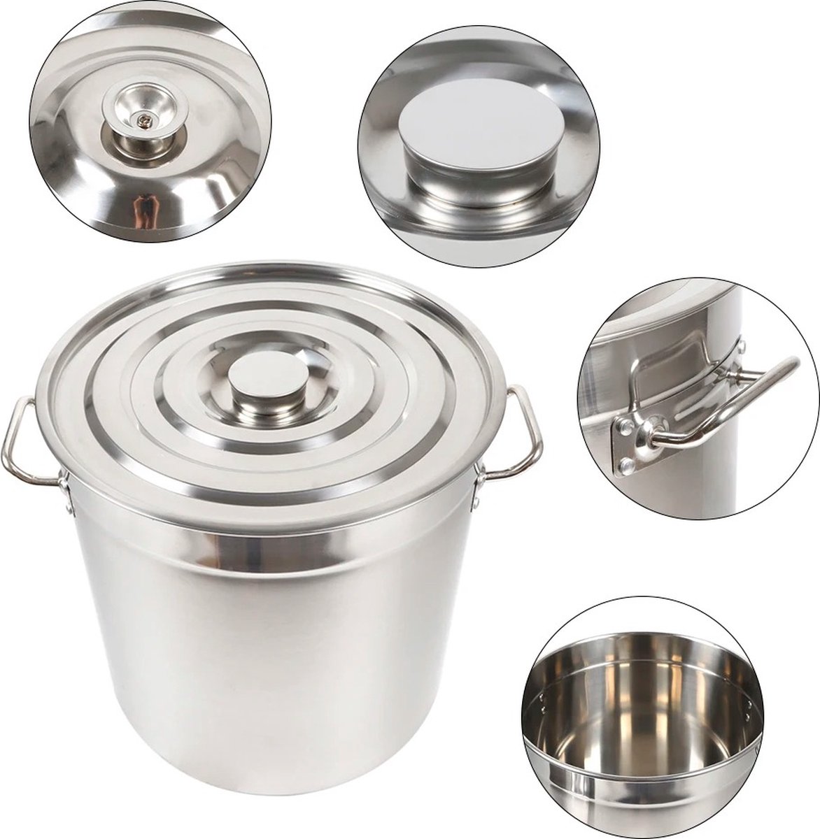 MartiCo® Kookpan Hoog Ø37cm - Kookpot - 35 Liter - Aluminium - Horeca & Professioneel