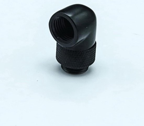 Diyeeni Waterkoelaansluiting G1/4-schroefdraad, 90 graden, rechte hoek, waterkoelaansluiting, buiten-/binnenextenderaansluiting voor computerwaterkoelsysteem (zilver