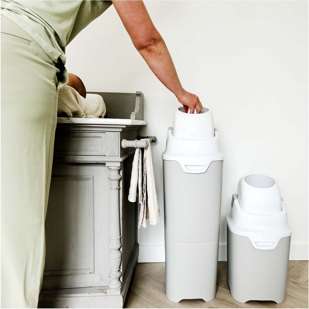 Goedkoopste DiaperChamp ONE - Soft Silver - Standaard Luieremmer