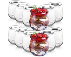 Yoghurtpot en Dessert 130 ml 12 stuks - Oats Potje - Dessertpot - Yoghurtbeker - Yoghurt en Muesli Beker - Lunchpot - Saladebeker - Salad
