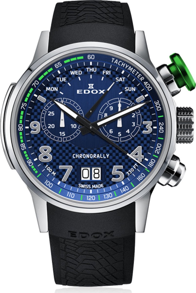 Edox Chronorally 38001-TINV-BUV3 Swiss Made Herenhorloge 48mm