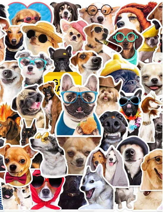 Sticker Hond Set van 50 Cartoon Hond Stickers - Waterdichte Graffiti Stickers | bol