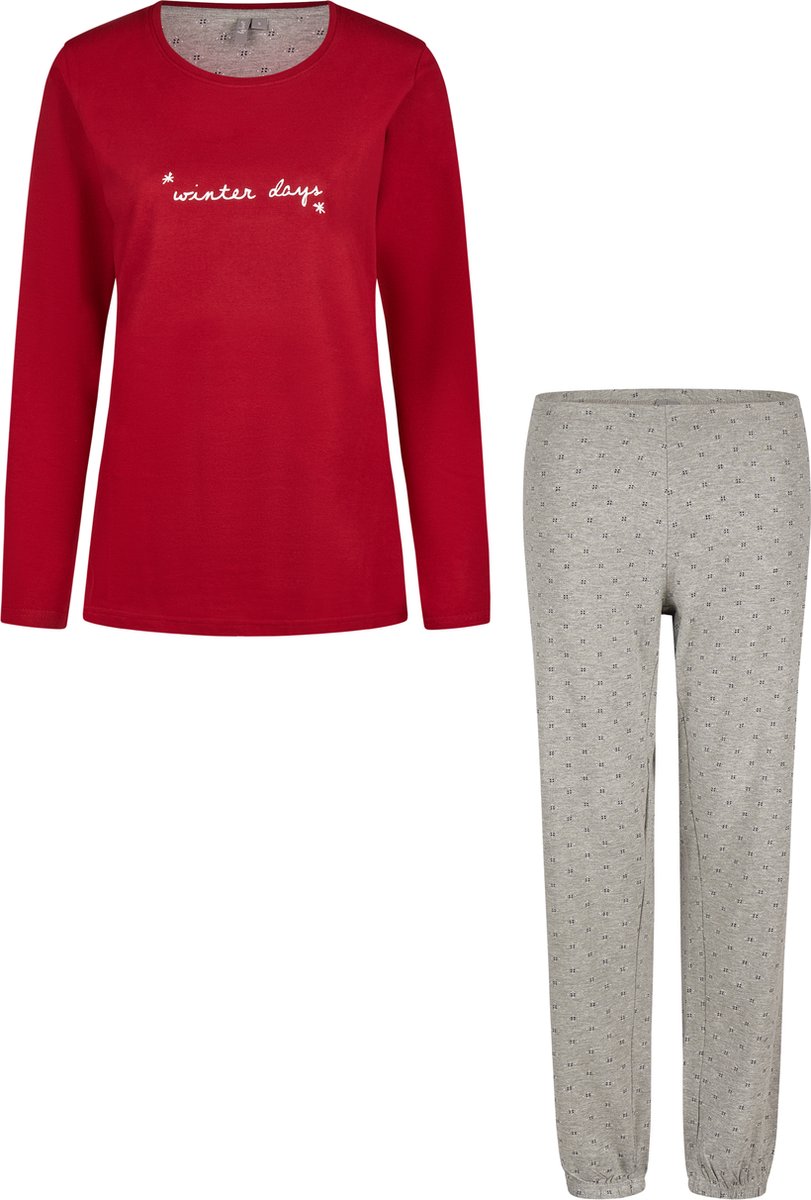 By Louise Dames Pyjama Set Lang Katoen Rood