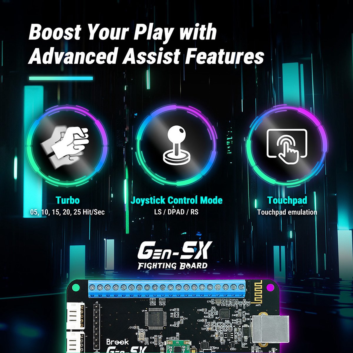 Brook Gen-5X Multi-Console PS5 - XBOX SERIES X/S - SWITCH - PC Fighting Board – foto 2