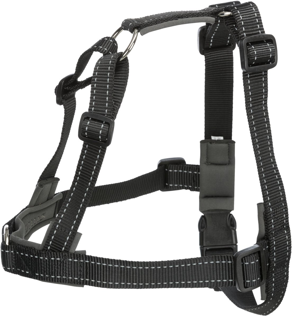 Bol.com Hondentuig Trixie Lead'n'Walk - Neopreen, Verstelbaar 55-90 cm, Reflecterend Zwart aanbieding