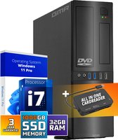GMR Ultra Slim i7 Office PC - Business Office Computer | 32 GB RAM | 1000GB SSD | DVD±RW | USB 3 | Windows 11 Pro | WiFi-Bluetooth