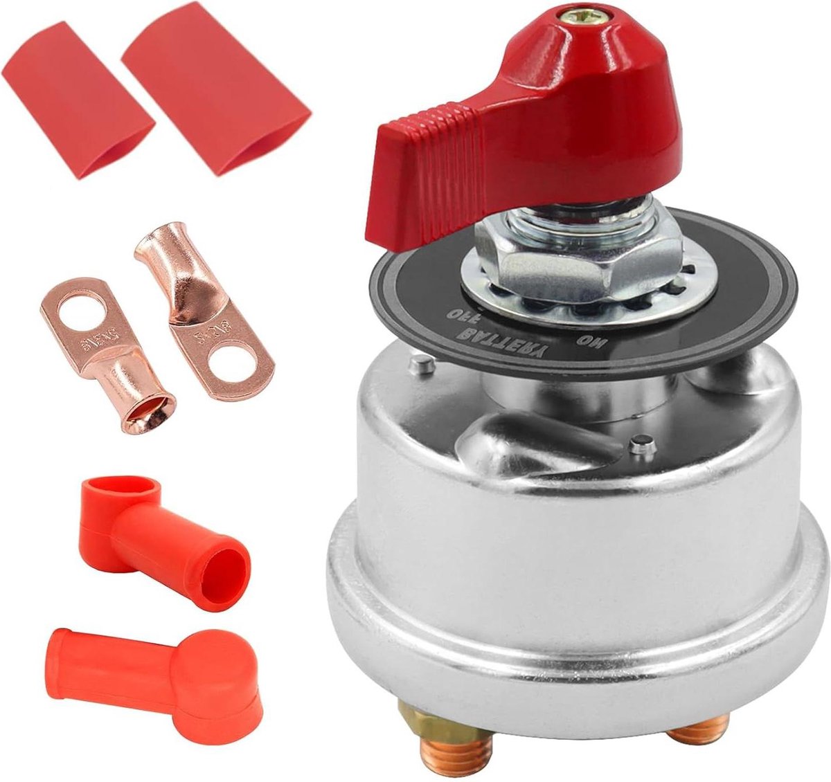 Image of 300A hoge stroom hoofdaccu ontkoppelingsschakelaar set - 12-48V batterijstroom onderbrekingsschakelaar - isolator voor auto camper vrachtwagen boot marine - buitenboordmotoren